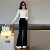 Pantalones Acampanados Ajustados de Estilo Europeo y Americano para Niñas, Forrados de Felpa para Otoño e Invierno, para Niños Mayores, Pantalones Bootcut Ajustados, Pantalones Largos para Niños