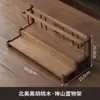 Rack de Armazenamento à Prova de Poeira para Conjunto de Chá de Nogueira Preta Madeira Maciça Estilo Chinês Rack Móvel para Xícaras de Chá Rack de Armazenamento de Mesa Multicamadas