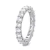 Anillo de Plata S925 de Lujo Nicho Estilo Europeo y Americano con Círculo Completo de Diamantes, Joyería Apilable Versátil y Elegante al por Mayor