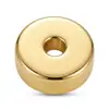 Cuentas Espaciadoras Sólidas Forma de Píldora Corte Grueso Chapadas en Plata S925 con Oro de 24 Quilates para Fabricación de Joyería DIY