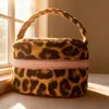 Bolso Nuevo con Estampado de Leopardo para Mujer, Bolso Cosmético Portátil de Gran Capacidad, Bolso de Mano, Bolso para Mujer, Bolso de Almacenamiento Multifuncional de Alta Gama