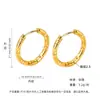 Pendientes Clásicos de Acero de Titanio con Patrón de Doble Diente Lisos, No se Desvanecen, Simples y Elegantes para Mujer, Pendientes de Aro Versátiles, Exquisitos, Enviados en 24 Horas