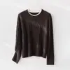 Suéter Grueso de Punto Trenzado 100% Lana de Cordero para Mujer, Holgado, Cuello Redondo, Tejido de Punto, Nuevo Estilo Otoño/Invierno, Top Falso de Dos Piezas para Mujer
