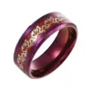 Nove Anéis de Fogo Púrpura de Celebridade da Internet Mais Vendidos de Dragão e Fênix, Novos Anéis de Aço Titânio para 26º Aniversário, Anéis de Casal, Anéis de Casal Atacado
