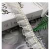 En stock venta al por mayor cinturón de organza descuento plegable encaje de perlas de 6 mm doble capa arruga código de barras accesorios para ropa y faldas