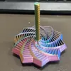 Torre de Rábano Impresa en 3D Descompresión para la Punta del Dedo para Niños Inquietos Educativo con Asa Ilusión Óptica Espiral Juguete de Estrella de Escritorio