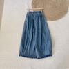 Jeans de Pierna Ancha Sueltos con Cintura Elástica y Dobladillo con Volantes, Estilo Japonés, Nuevo Otoño 2025