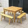 Mesa octagonal de madera maciza estilo antiguo, mesa combinada cuadrada estilo chino, adecuada para restaurantes, hogares, fondas y restaurantes Longjiale