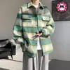 Casaco de lã masculino, jaqueta da moda outono e inverno com gola lapela, marca de moda jovem, jaqueta versátil casual solta estilo pequeno Chanel
