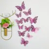 Criativos adesivos de parede autoadesivos 3D tridimensionais de borboleta voadora oca de dez cores, adesivos de decoração para casa para celebração de feriado DIY C