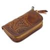 Capa Superior Piel de Vaca Corteza de Yeso Cuero Curtido Vegetal Estuche para Llaves Portatarjetas Multifuncional de Negocios Porta Licencia de Conducir Estuche para Llaves de Cinturón para Hombre