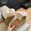 Botas de Nieve de Cuero Genuino de Fondo Plano Engrosadas con Felpa para Mujer 2026 Invierno Nuevo Estilo Superficie de Cuero Integrada Zapatos de Algodón Cálidos Botines Cortos