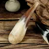Ferramenta gua sha de chifre de boi real para massagem nos olhos e facial, uso de beleza, bastão de massagem nas costas de chifre de boi para terapia de meridianos