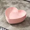 Plato Creativo para Bocadillos Plato Sencillo Plato Espesado Anticaídas Plato para Escupir Huesos Plato de Plástico para Frutas Forma de Corazón Plato Anticaídas
