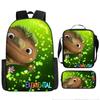 Mochila escolar con estampado de elementos de la ciudad de Crazy Elements, nueva, para estudiantes de primaria, tipo cartera, estuche para lápices, conjunto de tres piezas