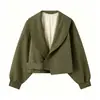 Fabricante de ropa para mujer transfronterizo al por mayor 2026 moda europea y americana versátil casual simple chaqueta de traje con cuello de botón