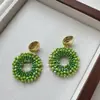 Pendientes de Semillas de Moda Europeos y Americanos, Pendientes de Cuentas Más Vendidos en Amazon Transfronterizos para Mujer, Pendientes Hechos a Mano Estilo Bohemio