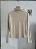 KEKEZOON camiseta interior de cachemira con proteína, cuello alto pequeño, color liso, hombro derecho, corte ajustado, manga larga 9160