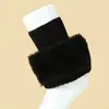 Botas de Leggings Cálidas Peludas Cortas con Pestaña Abatible para Mujer Otoño e Invierno Calcetines de Punto de Color Puro Calcetines Cortos de Otoño e Invierno