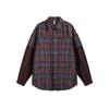 Camisa de Cuadros Rota Falsa de Dos Piezas Retro Americana Nueva de Otoño 2024 para Hombre Biblioteca Jiayi Camisa Estilo Holgazán