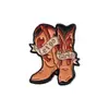 Broche Retro Americano para Exteriores Insignia de Camping Viaje Cactus Chica Vaquera Cámara Estilo Occidental Accesorios para Vestir