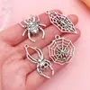 Venta Caliente Transfronteriza Plata de Xizang Araña de Halloween Telaraña Animal Colgante Colgante DIY Exagerado Elegante Pendientes Accesorios de Collar