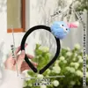 Diadema de Felpa Suave y Linda Cabeza de Bola de Carbón Pequeña para Mujeres Banda para el Cabello de Panda de Dibujos Animados para Lavarse el Cabello para Niñas Versátil y Femenina Accesorios para el Cabello de Felpa de Celebridad de Internet