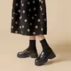 Mocasines de plataforma de tacón alto, zapatos de vestir sencillos para mujer, nueva colección de otoño estilo coreano, estilo preppy, zapatos JK británicos, que aumentan la altura