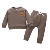 Roupas infantis de comércio exterior Baoxi para meninos, outono e inverno, calça casual de malha com bordado de urso, conjunto infantil de duas peças