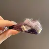 Ins Coreano Tela Nueva Triángulo Morado Lazo de Lana Borde de Perlas Pinza Moda Simple Pinza para Flequillo Lateral