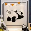 Em estoque decoração simples para quarto infantil menino menina quarto infantil decoração de panda de desenho animado adesivo de parede acrílico adesivo de parede fofo