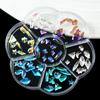 Diamante Colorido Transfronteiriço de Fundo Plano com Formato Irregular Diamante 7 Grades Conjunto de Diamantes para Nail Art Diamante Cor de Champanhe Gelo Água Misturado Azul Decorações para Nail Art