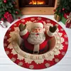Tapete de Chão de Veludo Cristal de Natal Transfronteiriço, Decoração de Feriado para a Entrada, Resistente a Manchas, Resistente ao Desgaste, Tapete de Piso Fácil de Cuidar, Tapete Absorvente para Banheiro