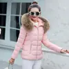 Nuevo Abrigo Corto de Algodón para Mujer Otoño/Invierno 2025 con Cuello Grande de Piel, Estilo Coreano, Chaqueta de Algodón para Mujer Tallas Grandes