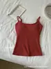 Camisola Cálida Cepillada de Otoño e Invierno con Tirantes Finos Estilo Largo con Almohadilla Integrada en el Pecho Se Puede Usar por Fuera o como Capa Interior Cálida