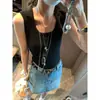 Mochie Fashionista Básica Multicolor Cuello en U Ajustada Cómoda Camisola Mq1484