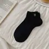 Calcetines de Barco Estilo Coreano Calcetines con Lazo Bordado para Mujer Primavera y Verano Malla Fina Suave Ligeros Transpirables Calcetines Cortos de Algodón