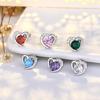 S925 Sterling Silver Needle Love Ear Stud Feminino Elegante Estilo Coreano Simples All-match Ear Holes Internet Celebrity Brincos em forma de coração para mulheres