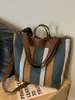 Bolsa de Tela Rayada para Mujer 2026 Nueva Moda Trendy Versátil Casual Bolso de Hombro Gran Capacidad Bolso Cruzado Tote