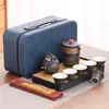 Juego de té de viaje traje portátil para exteriores juego de té kung fu taza rápida de cerámica empresa mayorista regalos publicitarios de negocios