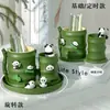 Portalápices Giratorio 360 Grados Panda Bambú para Niños, Niños, Estudiantes, Creativo y Lindo Contenedor de Bolígrafos de Alto Valor Decoración de Escritorio