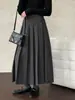 Falda plisada de lana de cintura alta estilo coreano Luxi para mujer, nueva falda casual versátil semi-elástica de otoño e invierno 1768