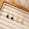 Colar simples de zircônia com diamante completo que combina com tudo Colar de diamante colorido de moda de luxo leve para mulheres Corrente clavicular de aço titânio de celebridade online ao vivo