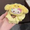 Novo Amarelo Leite Cabeça de Cachorro Gato Tchau Tchau Presilha Pelúcia Gatinho Boneca Presilha de Cabelo Estudante Versátil Presilha para Franja