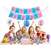 Set de Fiesta de Cumpleaños de Animación de Dibujos Animados Transfronterizo Banderín Colgante Inserto para Pastel Globo de Látex Globo de Película de Aluminio Set