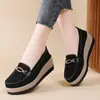 Otoño 2024 Nuevos Zapatos de Madre de Gamuza Ligeros Cómodos Zapatos de Plataforma con Cuña Casuales para Mujer Zapatos de una Sola Capa que Aumentan la Altura