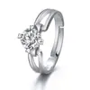 Transmisión en Vivo Transfronteriza Más Vendidos Anillos Imitación Moissanita para Mujer, Un Quilate, Seis Garras, Varios Estilos, Anillos de Boda Estilo Ins, Anillos de Pareja, Suministro de Joyería