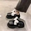 Sandalias de Plataforma con Suela Gruesa Dulces Casuales Estilo Chanel para Mujer, Nuevo Modelo Verano 2025 con Lazo y Diseño de Punta Cerrada para Uso en Exteriores