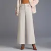 Pantalones cálidos de pierna ancha a la moda y rejuvenecedores para mujer, nuevo de otoño 2026, cintura alta, adelgazantes, versátiles, sueltos, con caída, pantalones casuales, modernos