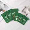 Bolsa de Regalo Navideña Verde Hierba Transfronteriza Imitación Lino Bolsa de Dulces de Santa Bolsa de Almacenamiento de Regalos Navideños Bolsa de Empaque